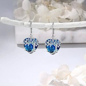 New Creative Fashion Tree Of Life Heart-Shaped Earrings